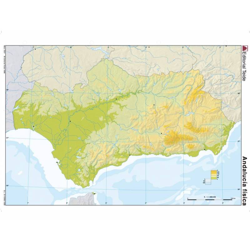 Mapa Mudo De Andaluc A F Sico Materialescolar Es