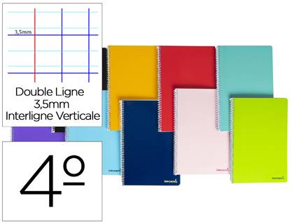 Libreta liderpapel scriptus a4 48 hojas 90g//m2 rayado montessori 5mm con margen colores surtidos 5 Unidades