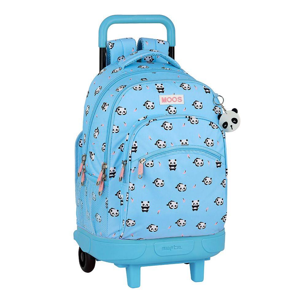 MOCHILA ESCOLAR SAFTA CON CARRO MOOS PANDA MOCHILA GRANDE CON (223786)