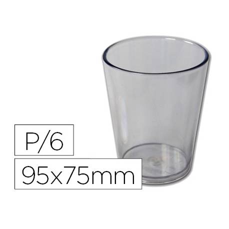 Vaso ABS transparente 95x75 mm con borde grueso redondeado