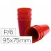 Vaso ABS rojo 95x75 mm con borde grueso redondeado