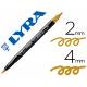 Rotulador Lyra aqua brush acuarelable doble punta fina y pincel ocre dorado