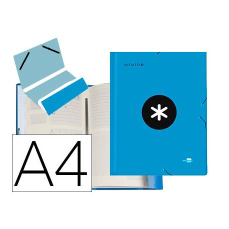 Carpeta Liderpapel Antartik Clasificadora Folio 12 departamentos Cartón forrado color Azul