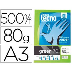 Papel multifuncion DIN A3 Tecno Green 80 g/m2 100% reciclado 500 hojas