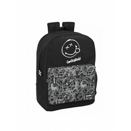 MOCHILA ESCOLAR SAFTA SMILEY WORLD URBAN FLOW ADAPTABLE A CARRO (226972)