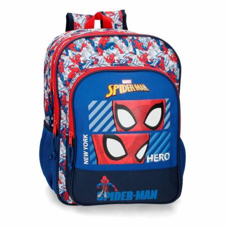 Mochila Escolar Spiderman Hero Dos Compartimentos 40x30x13cm