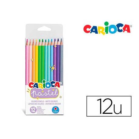 Lapices de colores Carioca Pastel Hexagonal con 12 colores