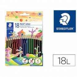 Lapices de colores Staedtler Wopex ecológicos caja de 18 colores largos