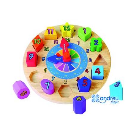 Puzzle Reloj Infantil 12 piezas a partir de 2 años Andreutoys