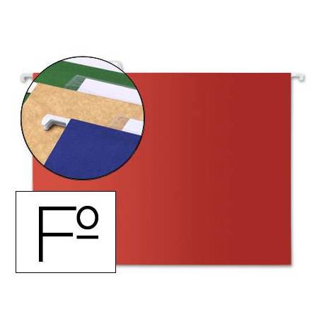 Carpeta colgante marca Liderpapel Folio Kraft rojo