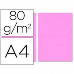 Papel color Liderpapel color rosa A4 80 g/m2 100 hojas