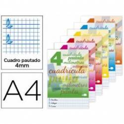 Libreta marca Liderpapel Pautaguia Tapa cartoncillo 32 hojas Din A4 70 g cuadriculado pautado 4 mm Colores surtidos