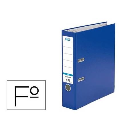 Archivador de palanca Elba Carton forrado PVC Folio Lomo de 80 mm color Azul