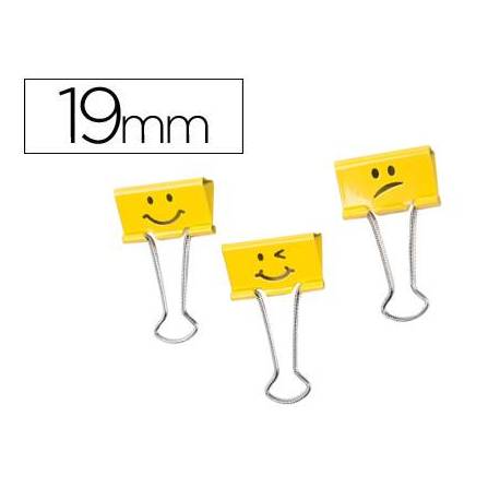 Pinza Metalica Emojis marca Rapesco Amarillo Reversible 19 mm