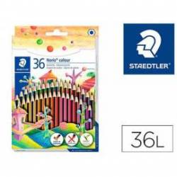 Lapices de colores Staedtler Wopex ecológicos caja de 36 colores largos