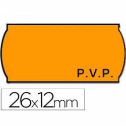Rollo Etiquetas adhesivas Meto Precios color naranja 26 x 12