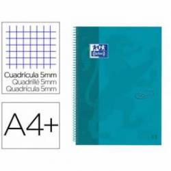Cuaderno Oxford Ebook 1 DIN A4+ Aqua Intenso 80 hojas Tapa Extradura Cuadricula 5 mm
