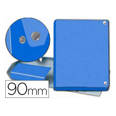 Carpeta de Proyectos Pardo Folio Cartón forrado con Broche Lomo 90mm Color Azul