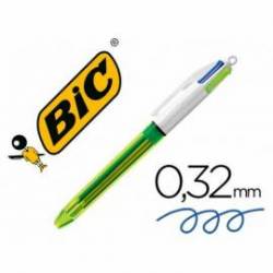 Boligrafo Bic 3 colores más amarillo fluor