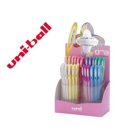 Expositor Boligrafo uni ball um-120 signo 0,7 mm tinta gel Con 48 unidades Colores pastel