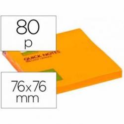 Bloc quita y pon Q-Connect 75x75mm color Naranja Neon