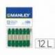 Lapices cera blanda Manley caja 12 unidades verde esmeralda