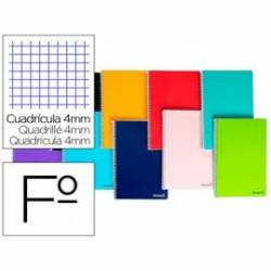 Cuaderno espiral Liderpapel folio smart Tapa blanda 80h 60gr cuadro 4mm con margen Colores surtidos (no se puede elegir)