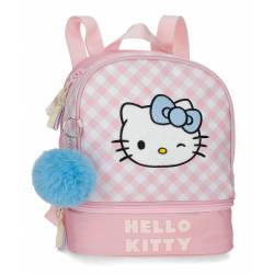 Mochila guarderia Hello Kitty Wink con portamerienda 28x23x13cm