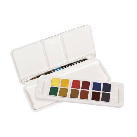 Acuarela Daler Rowney Aquafine Travel Set con pincel Caja de 12 colores