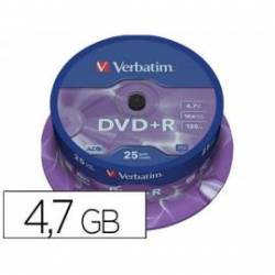 DVD+R VERBATIM Capacidad 4,7 GB duración 120 min