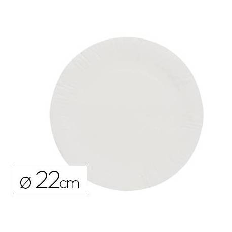 Plato de papel reciclable 23cm color blanco