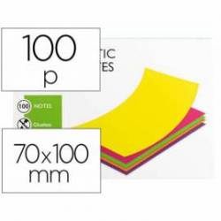 Bloc de notas magneticas quita y pon Q-Connect 70x100 mm 5 colores fluorescentes