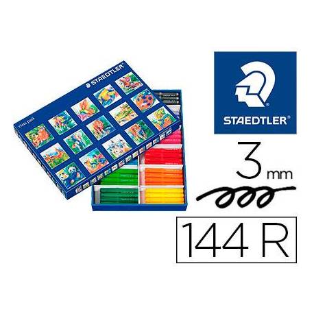 Rotuladores Staedtler Jumbo Punta Gruesa 3 mm de Colores Surtidos Caja de 144 unidades