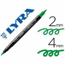 Rotulador Lyra aqua brush acuarelable doble punta fina y pincel verde