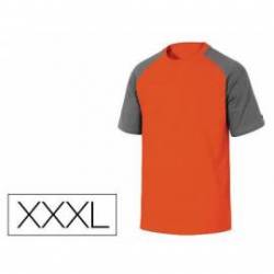 Camiseta manga corta Deltaplus de color Naranja y Gris Talla XXXL