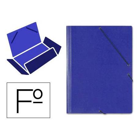 Carpeta Saro gomas solapas carton folio color azul. Ref 314 saro