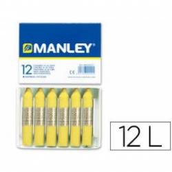 Lapices cera blanda Manley caja 12 unidades verde amarillo claro