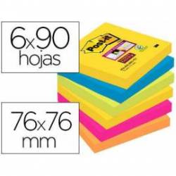Pack de blocs Post-it ® 76 x 76 mm encelofanados