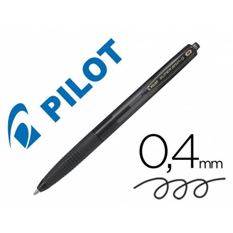 Boligrafo Pilot Super Grip G Negro 0,4 mm retráctil