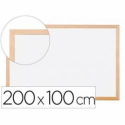 Pizarra Blanca laminada con marco de madera 200x100 Q-Connect