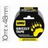 CINTA ADHESIVA UHU AMERICANA GRIZZLY TAPE ULTRAFUERTE COLOR PLATA 10 MT X 48 MM