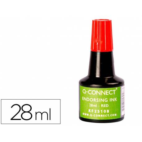 Tinta tampon Q-connect rojo de 28 ml