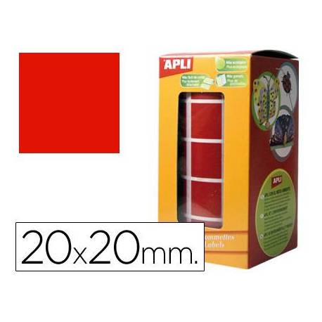 Gomets Apli cuadrados color rojo 20x20mm