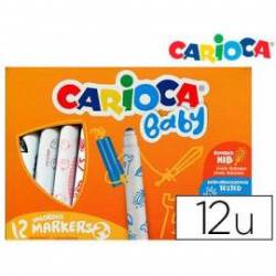 Rotulador Carioca Baby Punta Gruesa Lavables de Colores Surtidos Caja de 12 unidades