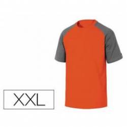Camiseta manga corta Deltaplus de color Naranja y Gris Talla XXL