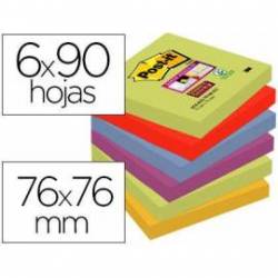 Pack 6 blocs de Post-it ® 76 x 76 mm encelofanados