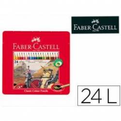 Lapices de colores Faber Castell hexagonales caja metal de 24 unidades