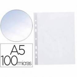 Funda multitaladro de plastico Q-Connect Din A5 100 micras cristal
