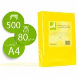 Papel color Q-connect tamaño A4 80g/m2 pack 500 hojas Amarillo intenso