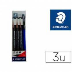 Rotulador Staedtler Calibrado Micrometrico Color Negro Bolsa de 3 unidades 0,2 0,4 y 0,8mm + Portaminas 777
